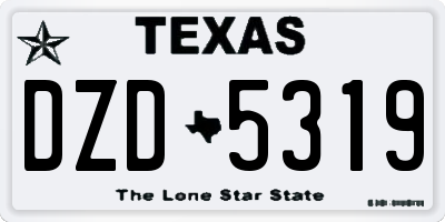 TX license plate DZD5319