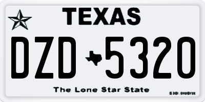 TX license plate DZD5320