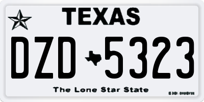 TX license plate DZD5323