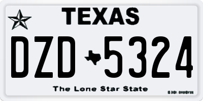 TX license plate DZD5324