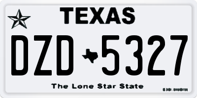 TX license plate DZD5327