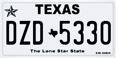 TX license plate DZD5330