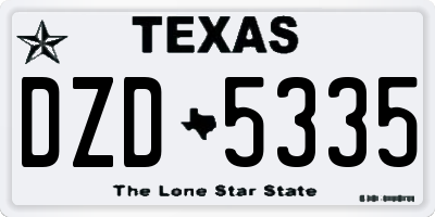 TX license plate DZD5335