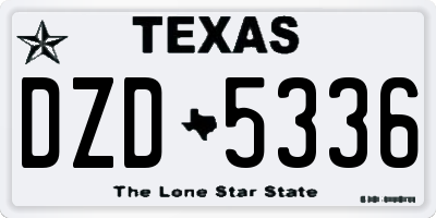 TX license plate DZD5336