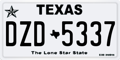 TX license plate DZD5337