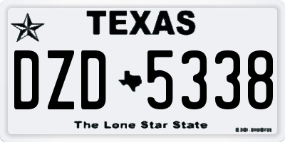 TX license plate DZD5338
