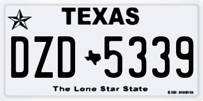 TX license plate DZD5339