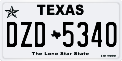 TX license plate DZD5340