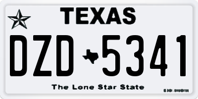 TX license plate DZD5341