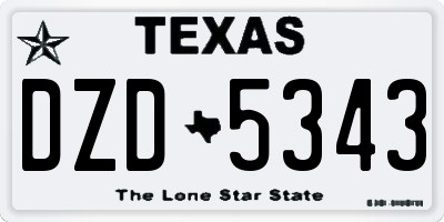 TX license plate DZD5343
