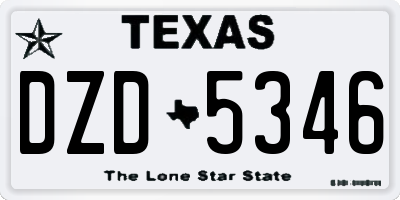 TX license plate DZD5346