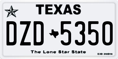 TX license plate DZD5350