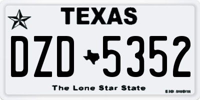 TX license plate DZD5352
