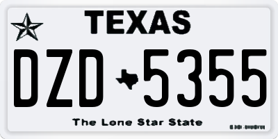 TX license plate DZD5355