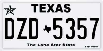 TX license plate DZD5357