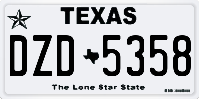 TX license plate DZD5358