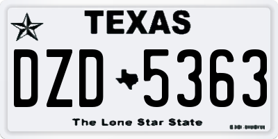 TX license plate DZD5363
