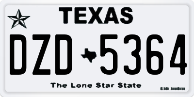 TX license plate DZD5364