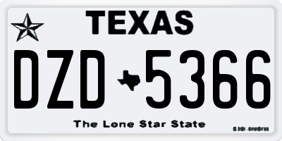 TX license plate DZD5366
