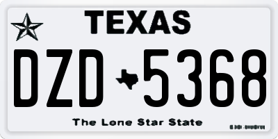TX license plate DZD5368