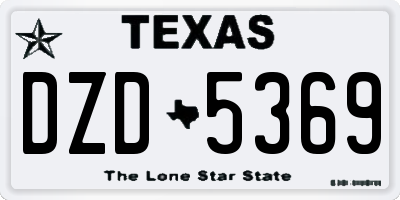 TX license plate DZD5369