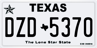 TX license plate DZD5370