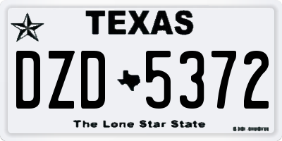 TX license plate DZD5372