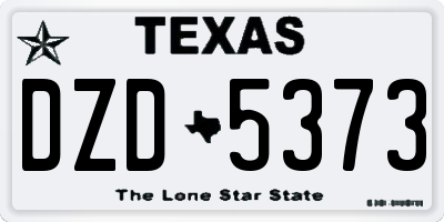 TX license plate DZD5373