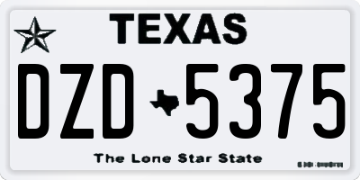 TX license plate DZD5375