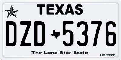 TX license plate DZD5376