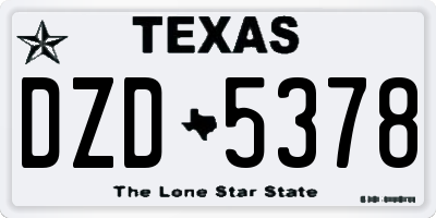 TX license plate DZD5378