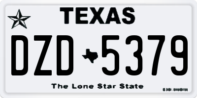 TX license plate DZD5379