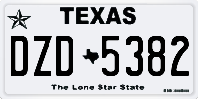 TX license plate DZD5382