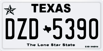 TX license plate DZD5390