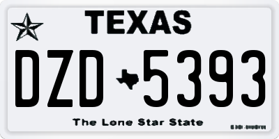 TX license plate DZD5393