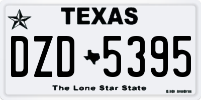 TX license plate DZD5395