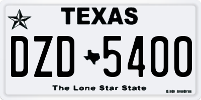 TX license plate DZD5400
