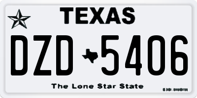 TX license plate DZD5406
