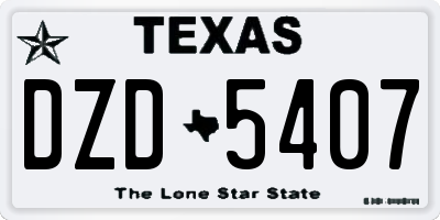 TX license plate DZD5407
