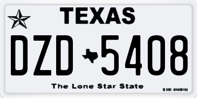 TX license plate DZD5408