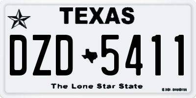 TX license plate DZD5411