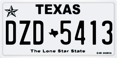 TX license plate DZD5413