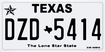 TX license plate DZD5414
