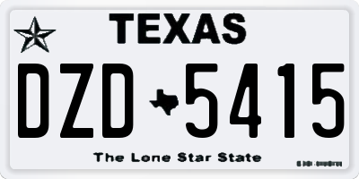 TX license plate DZD5415