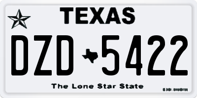 TX license plate DZD5422