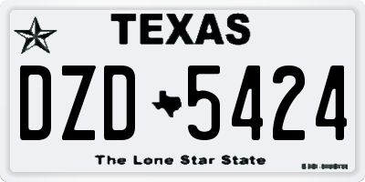 TX license plate DZD5424