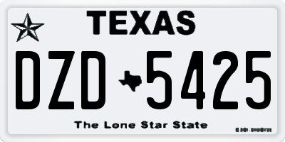 TX license plate DZD5425