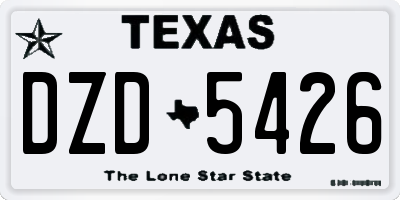 TX license plate DZD5426