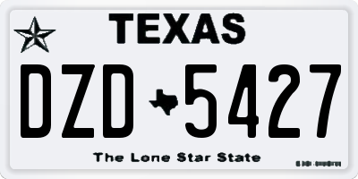 TX license plate DZD5427