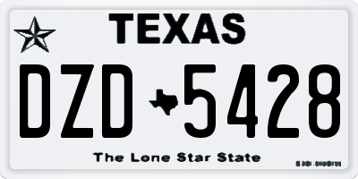 TX license plate DZD5428